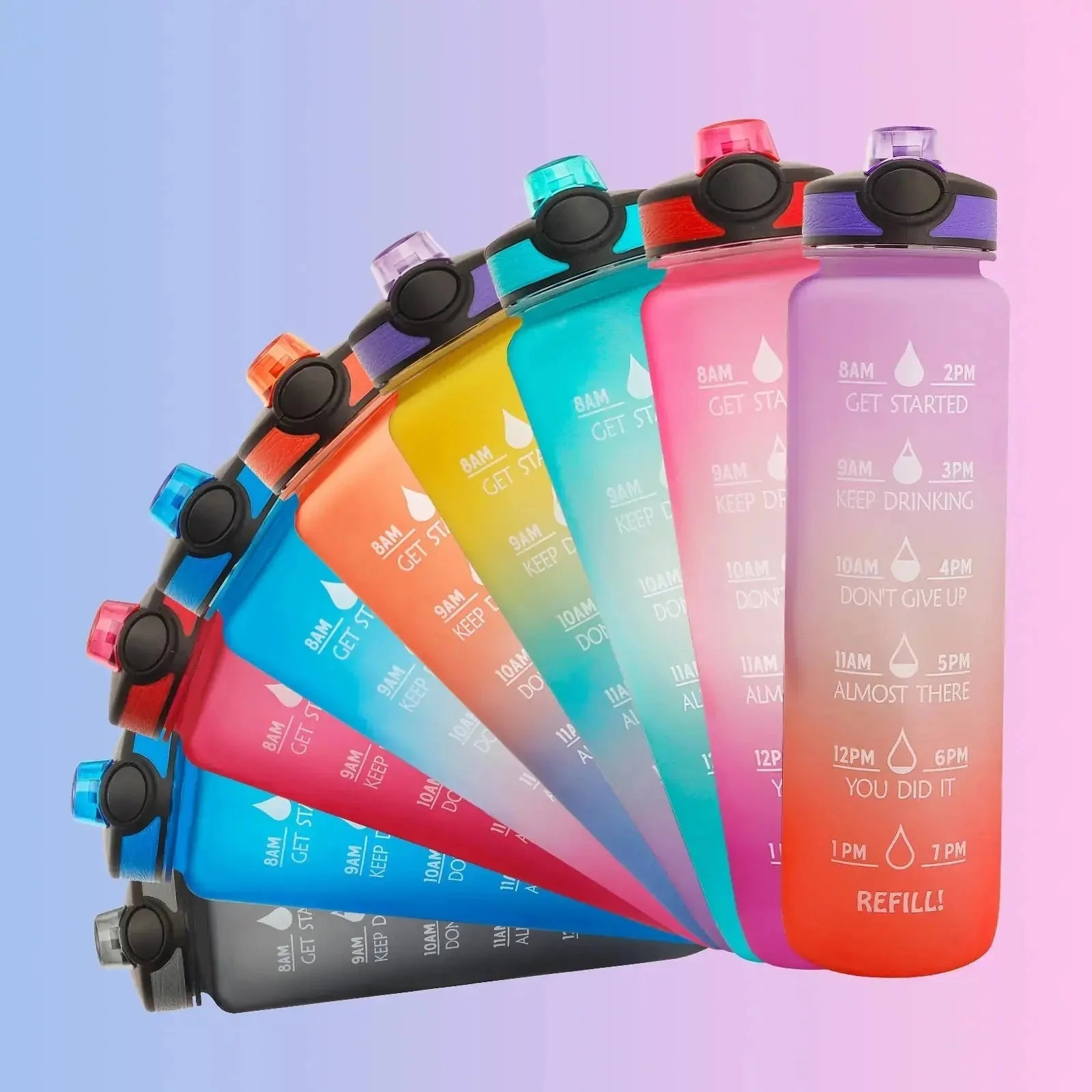 l tritan water bottle | time marker motivational bottle | bpa-free tritan material | energy saving