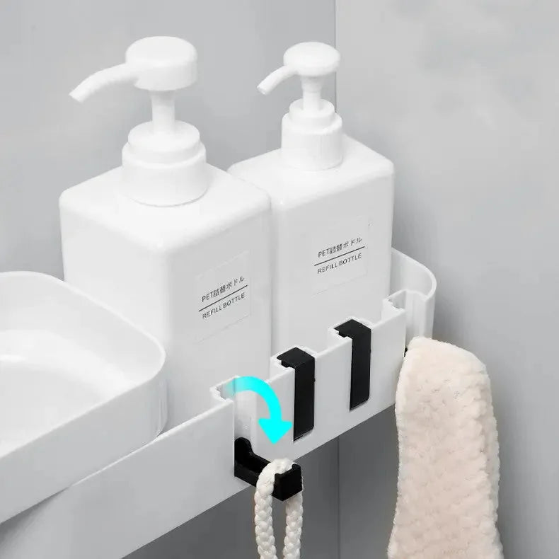 rust-resistant stainless steel | heavy-duty corner shelf | adjustable bathroom organizer | ultrasonic cleaning