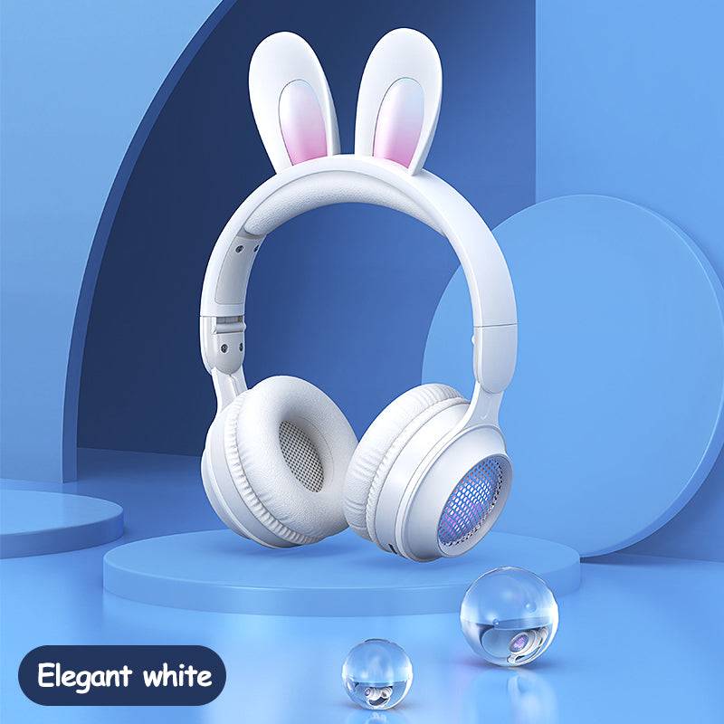 Rabbit Ear Headphones Wireless Luminous Extendable Wheat Headphones 