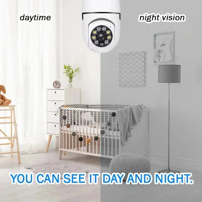 e27 bulb camera | automatic tracking camera | full color night vision | energy saving