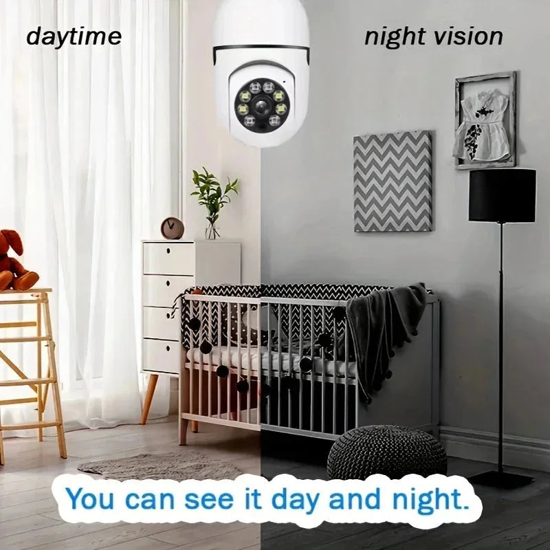 e27 bulb camera | automatic tracking camera | full color night vision | ultrasonic cleaning