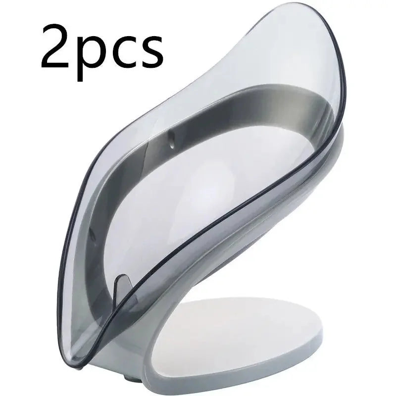 stainless-steel soap holder | leaf-shaped soap dish with drain | non-slip soap storage box | energy saving