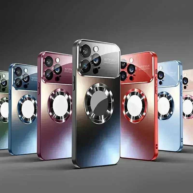 magnetic wireless charging case | shockproof silicone phone cover | hollow logo back cover | energy saving