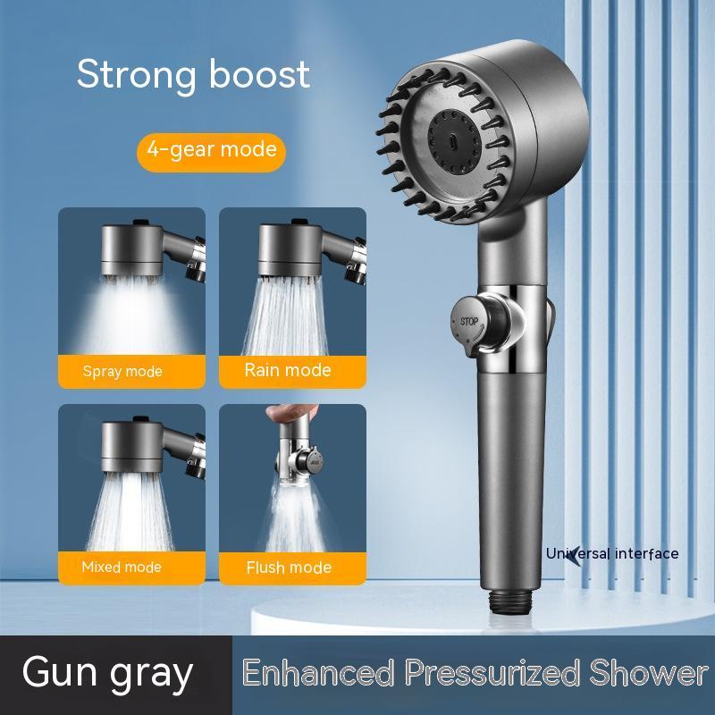 The Third Gear Adjustable Strong Supercharged Shower Head Household Bath Shower Hose Shower Head 