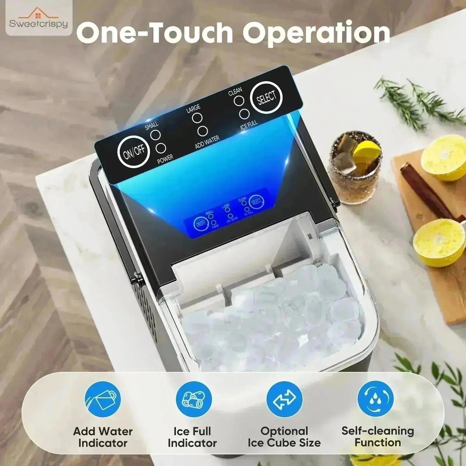 bullet ice maker | countertop ice machine | 9 cubes in 6 minutes | energy saving