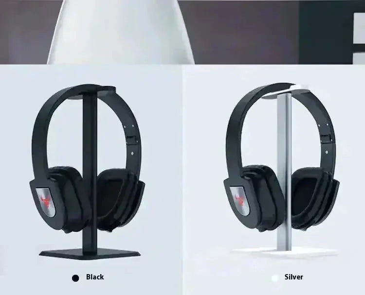 aluminum alloy construction | adjustable height stand | universal headset holder | energy saving