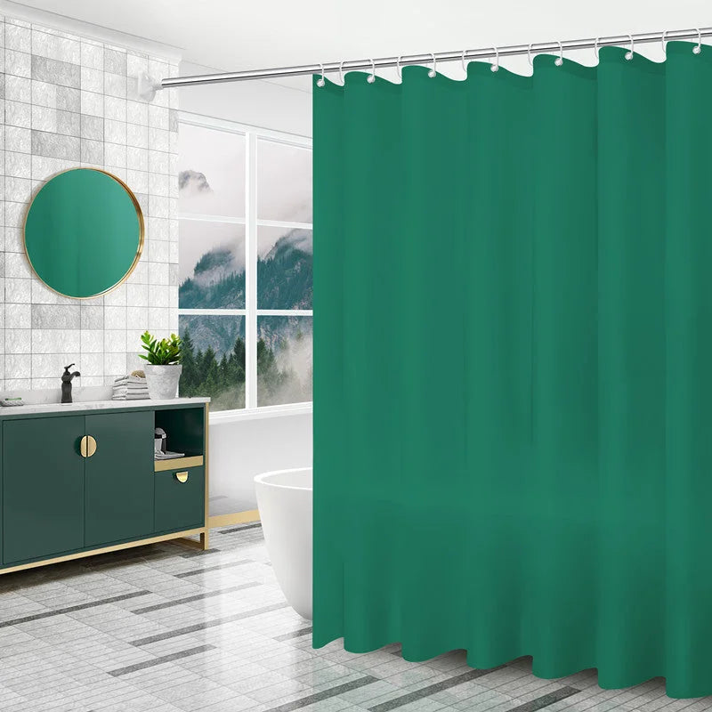 waterproof polyester fabric | 71x71 inch dimensions | mildew-resistant shower curtain | ultrasonic cleaning