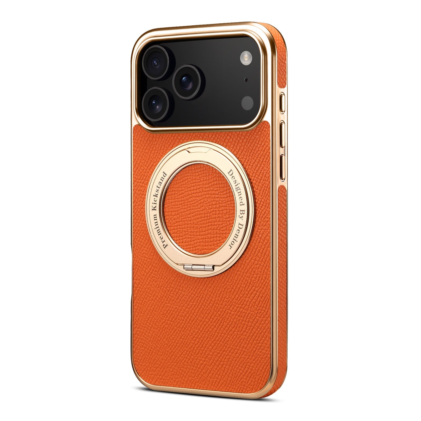 Denior Genuine Leather Electroplating Magnetic Phone Case 