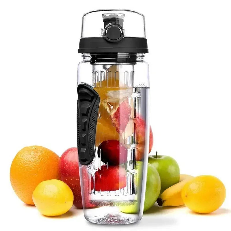 bpa-free plastic water bottle | 32-ounce fruit infuser bottle | dishwasher-safe sports bottle | ultrasonic cleaning