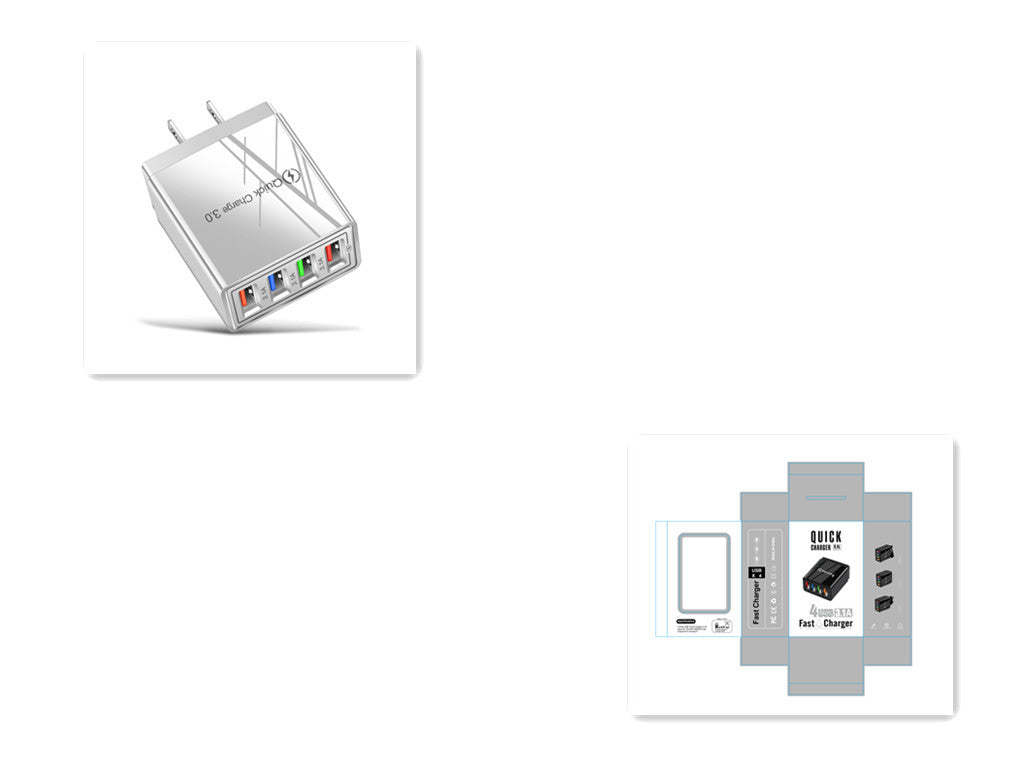 USB Charger Quick Charge 3.0 4 Phone Adapter For Tablet Portable Wall Mobile Charger Fast Charger 