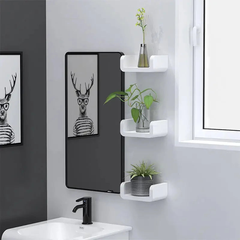 waterproof bathroom shelves | stainless steel toilet wall hangers | rust-resistant shower storage | ultrasonic cleaning