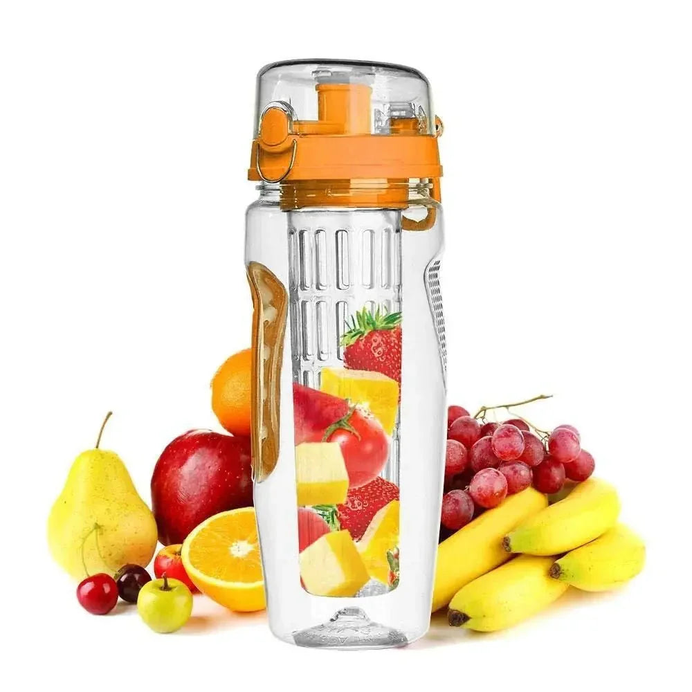 bpa-free plastic water bottle | 32-ounce fruit infuser bottle | dishwasher-safe sports bottle | ultrasonic cleaning