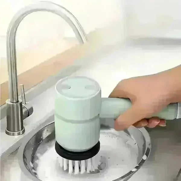 cordless electric spin scrubber | stainless steel brush head | long battery life spin scrubber | ultrasonic cleaning