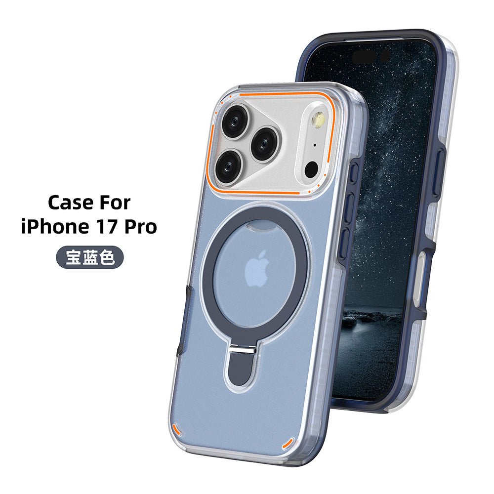 360 Rotation Stand Holder Magnetic Matte Phone Case For I-Phone 17 Pro 17 Max Plus Shockproof Protection Cover Shell 