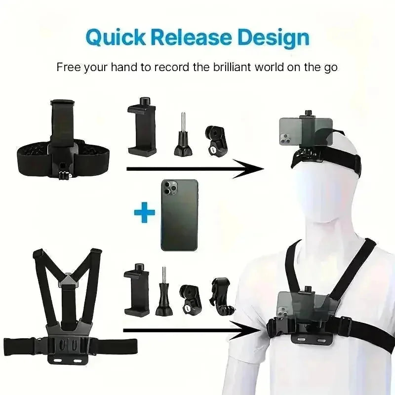 universal phone camera mount | multi-angle adjustable phone clip | free shipping sports camera kit | energy saving