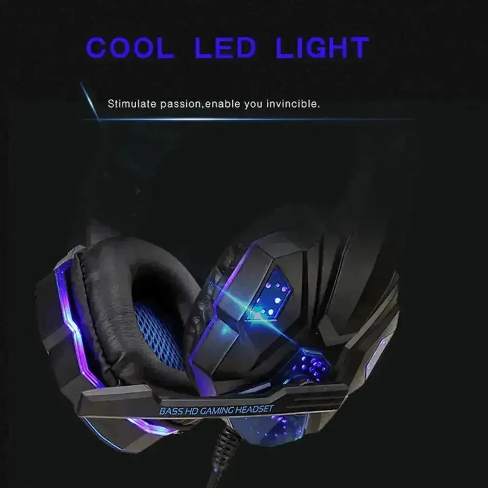 noise cancelling gaming headset | deep bass stereo headphones | led light gaming headset | energy saving