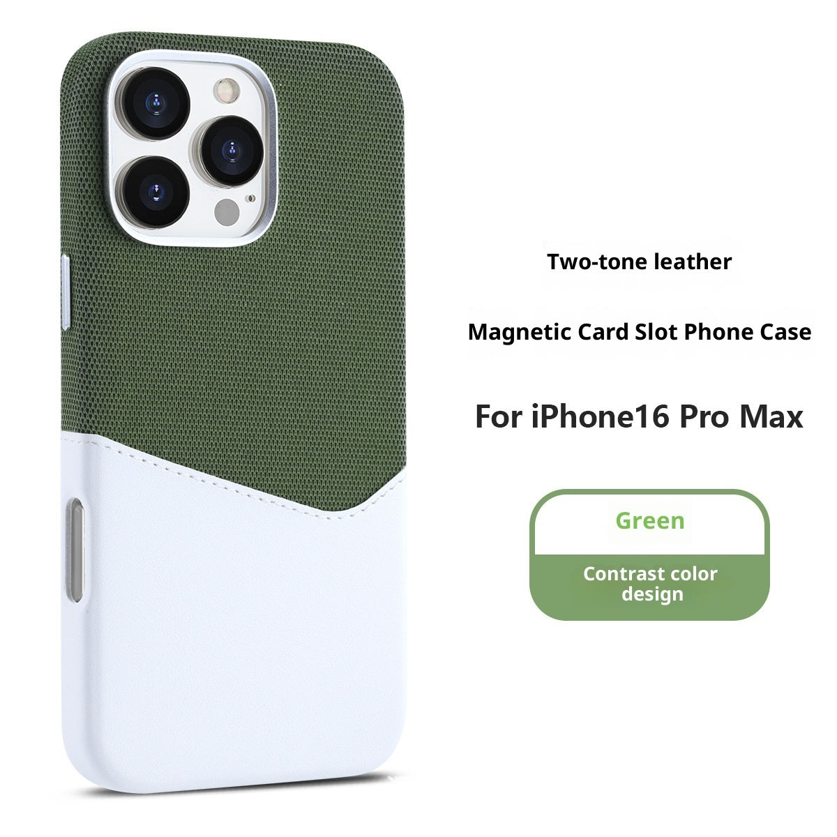 Suitable For 17promax Phone Case Cloth Pattern Stitching Color Leather Magnetic Suction 