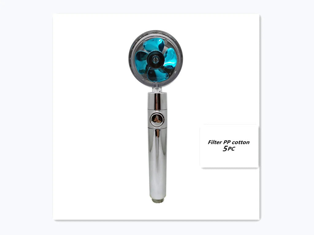 propeller-driven shower nozzle | handheld shower with cotton filter | water-saving shower head for home | ultrasonic cleaning