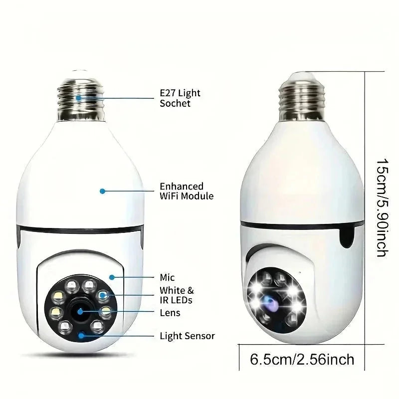 e27 bulb camera | automatic tracking camera | full color night vision | ultrasonic cleaning
