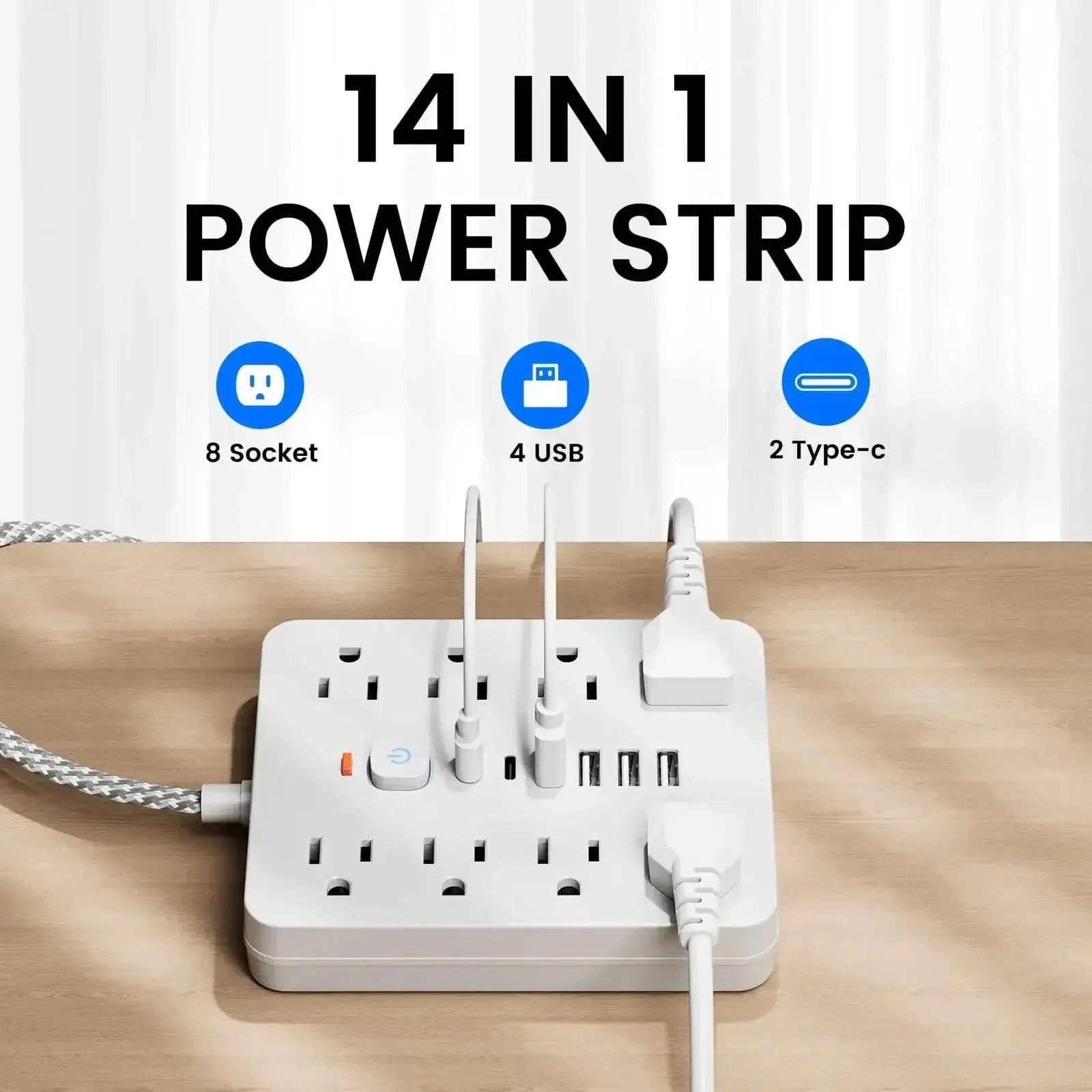 surge protected power strip | 6 outlet surge protector | heavy duty power strip | energy saving