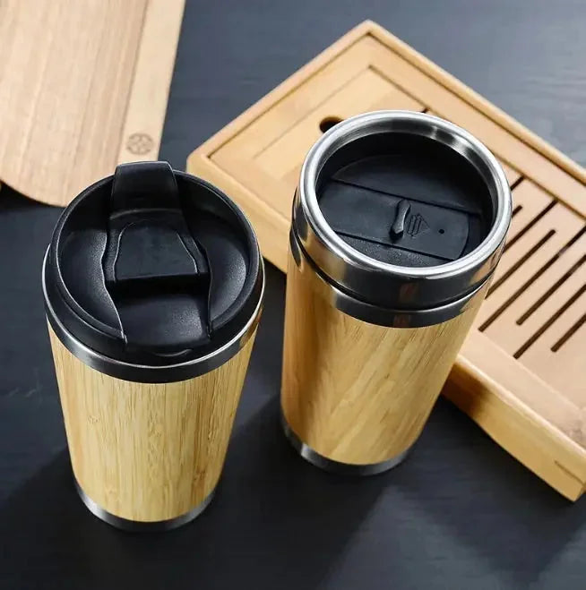 bamboo fiber coffee mug | reusable travel cup | eco-friendly coffee tumbler | energy saving