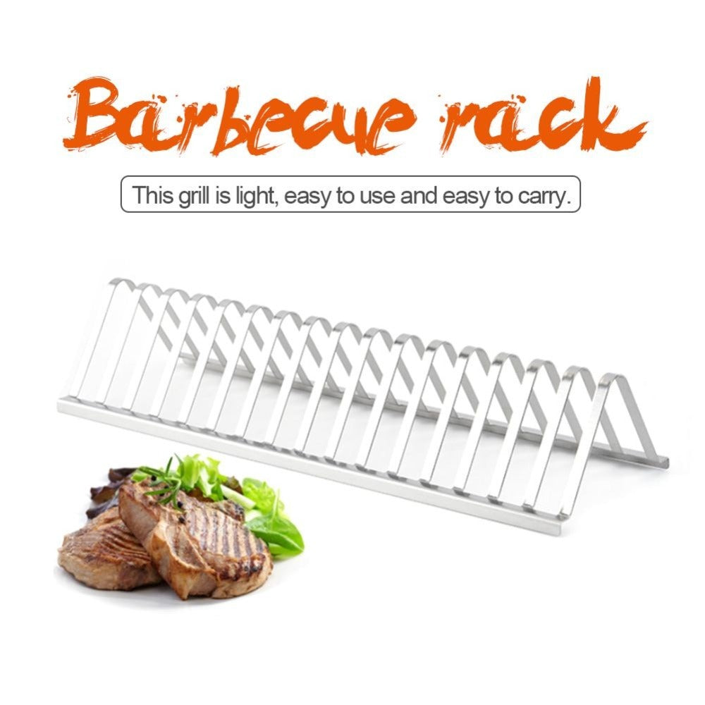 Stainless Steel Barbecue Grill Holder Smoking Rib Racks Grilling BBQ Accessories Outdoor Roasting Stand Picnic Utensil 
