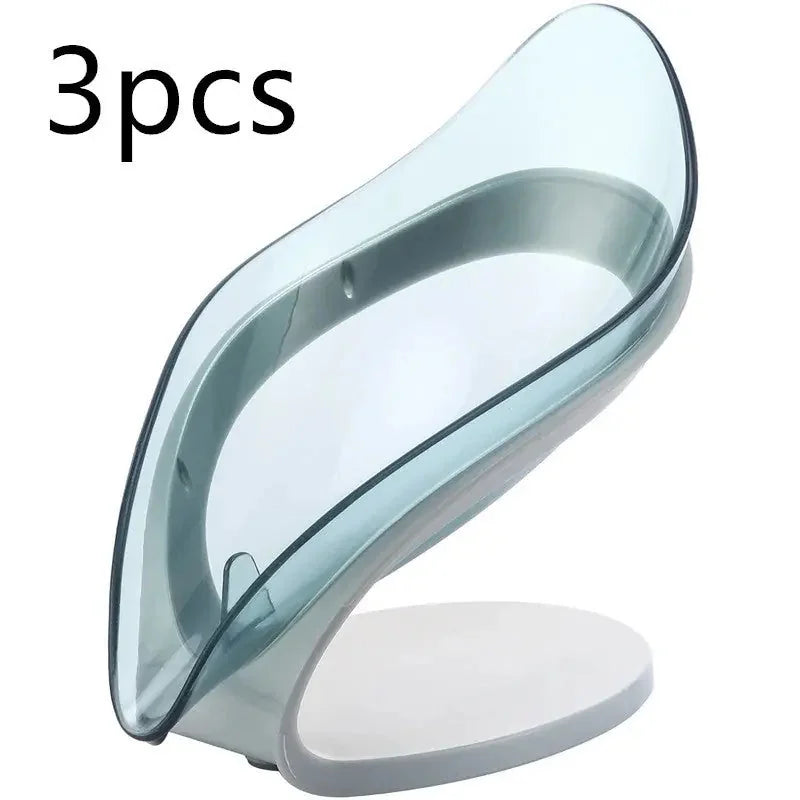 stainless-steel soap holder | leaf-shaped soap dish with drain | non-slip soap storage box | energy saving