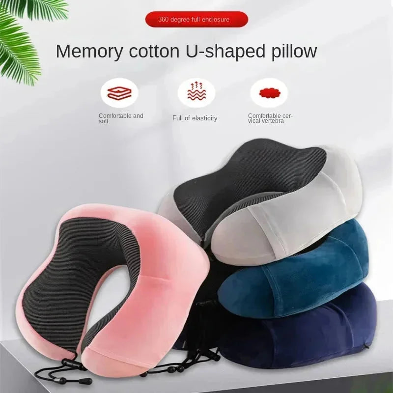 ergonomic u shaped pillow | memory foam travel pillow | airplane neck pillow with massage | ultrasonic cleaning