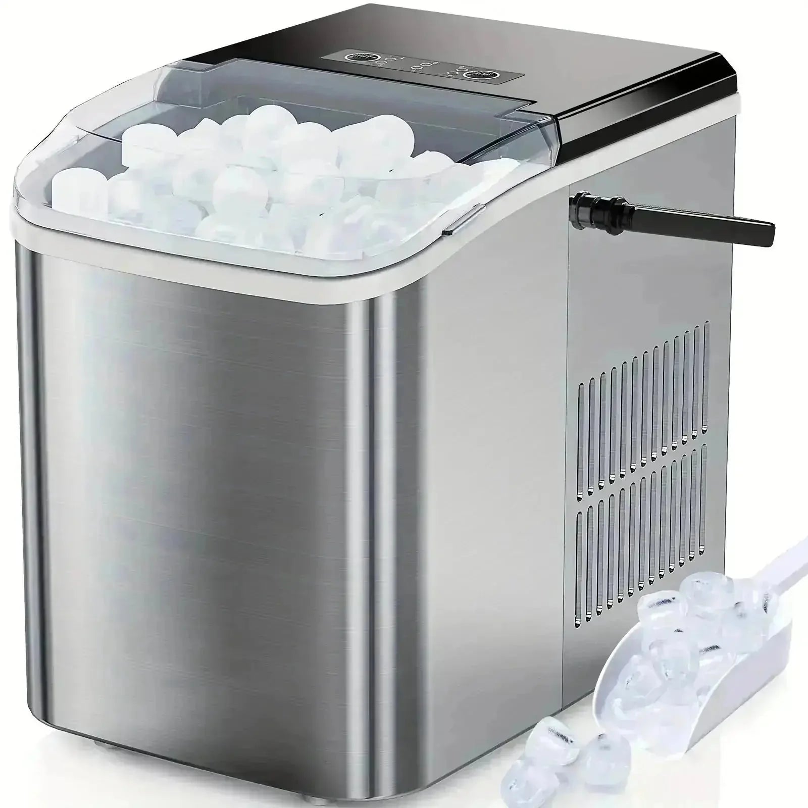 stainless steel ice maker | bullet ice maker countertop | 9 cubes in 6 minutes | energy saving