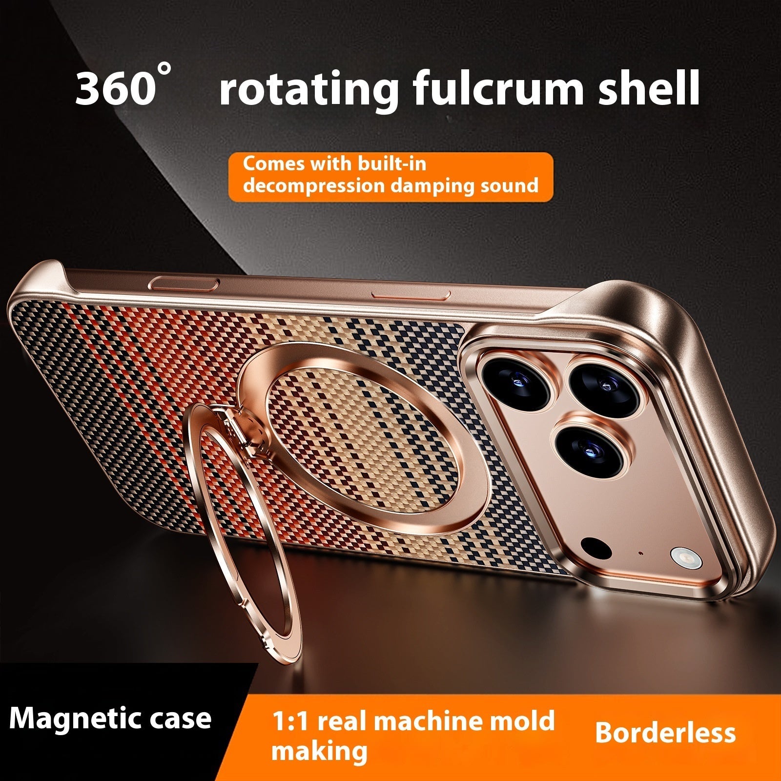 Suitable For 171615Promax Aramid Fiber  Bracket Frameless Phone Case 