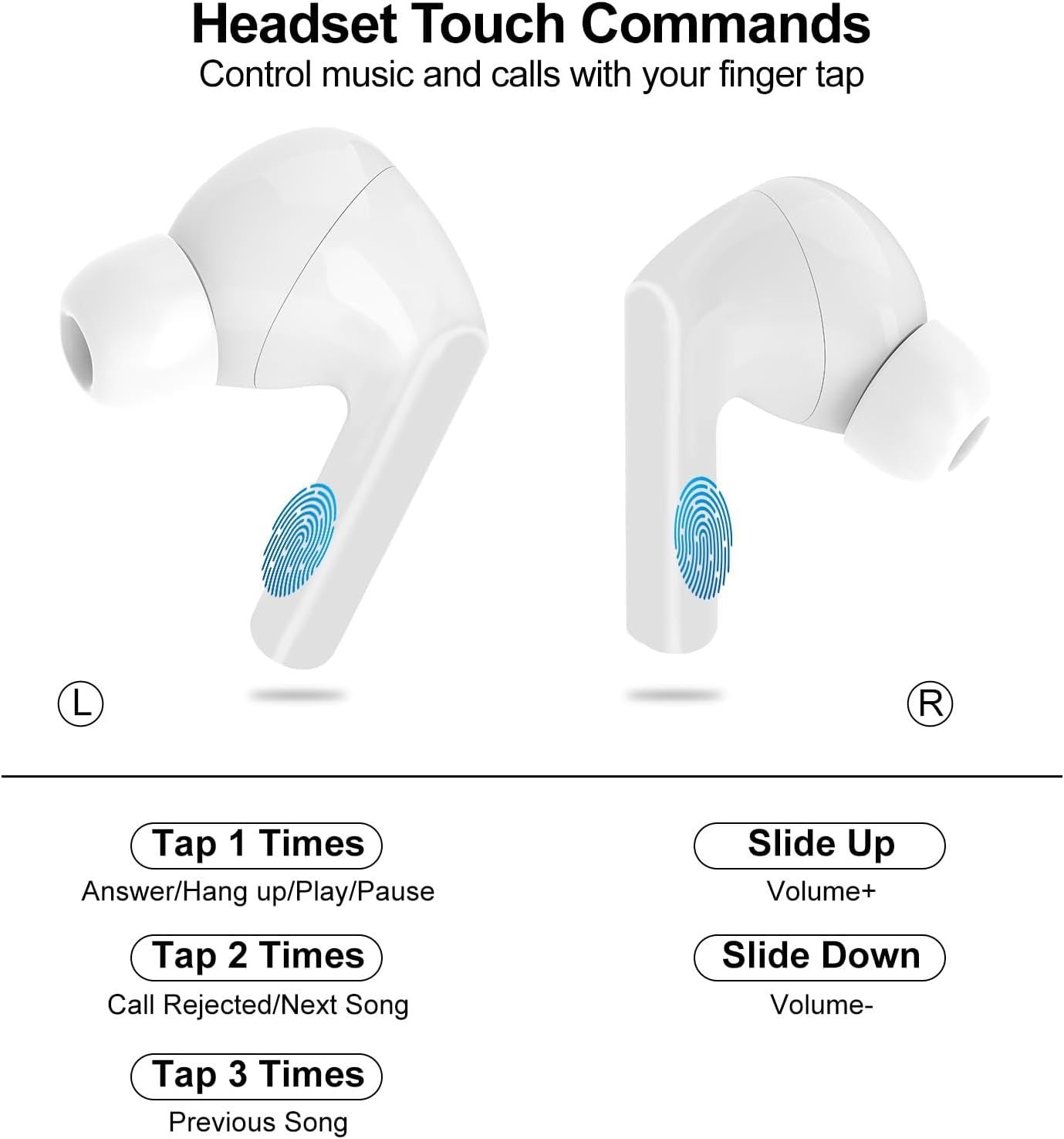 Wireless Earbuds, 5.4 Bluetooth Headphones With Touch Screen Ear Buds, ANC ENC Noise Cancelling Earbuds Headphones With Microphone, Wireless Bluetooth In Ear Earphones For Android IOS Phones 