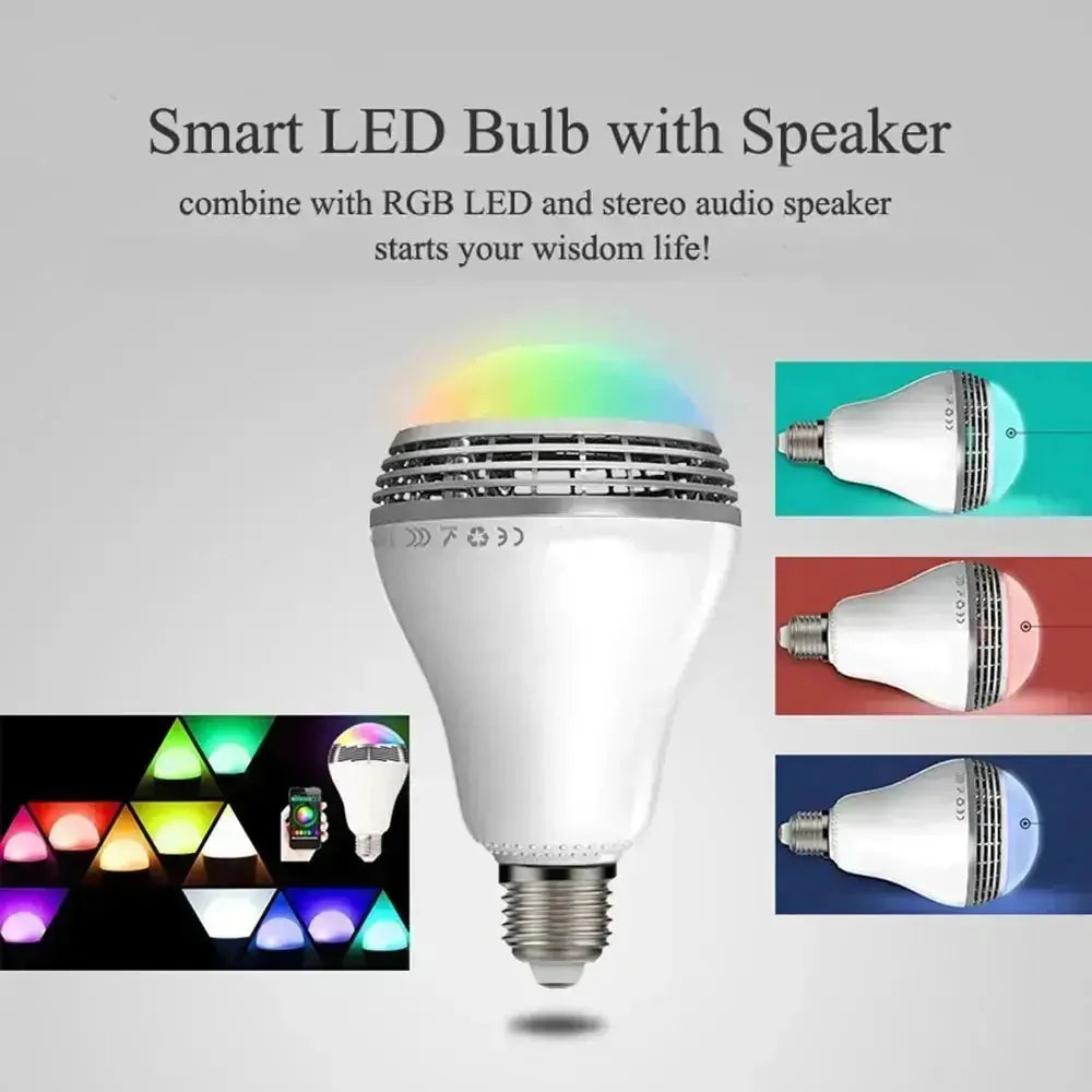 e27 bluetooth light bulb | voice control compatible | multi-room audio sync | energy saving