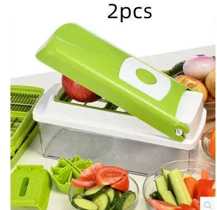 12pcs Multifunctional Vegetable Chopper Handle Food Grate Food Chopper Vegetable Slicer Dicer Cut Kitchen Gadgets 